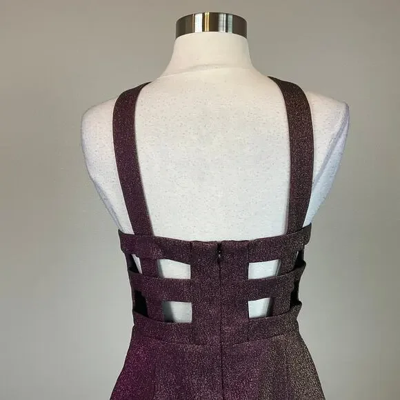 Aidan Mattox Sleeveless Cut Out Column Evening Gown Purple Size 6 Formal Dress - Picture 8 of 12